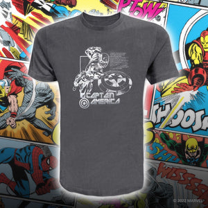 MARVEL Character Captain America Foil + Metalic Print Effect Cotton Tee T-Shirt (VIM22909)